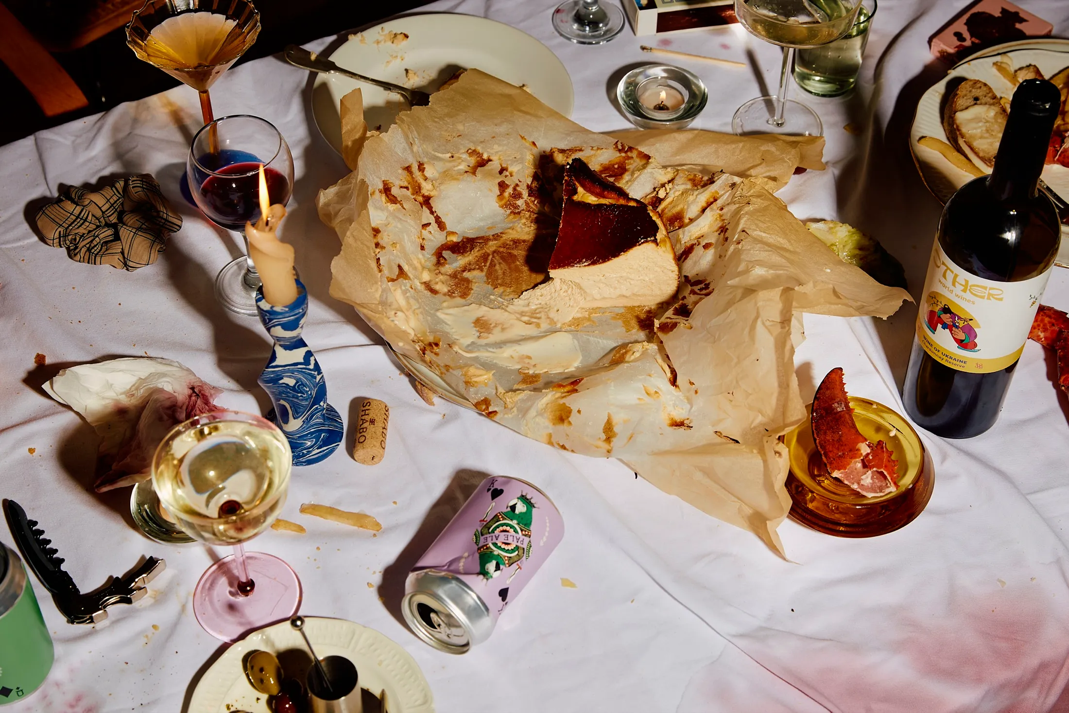 Basque Cheesecake Mess Dinner Party