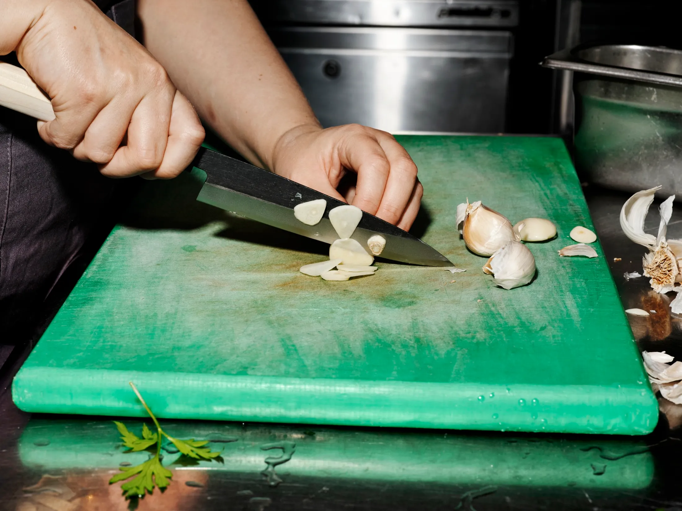 Chopping Garlic Belazu