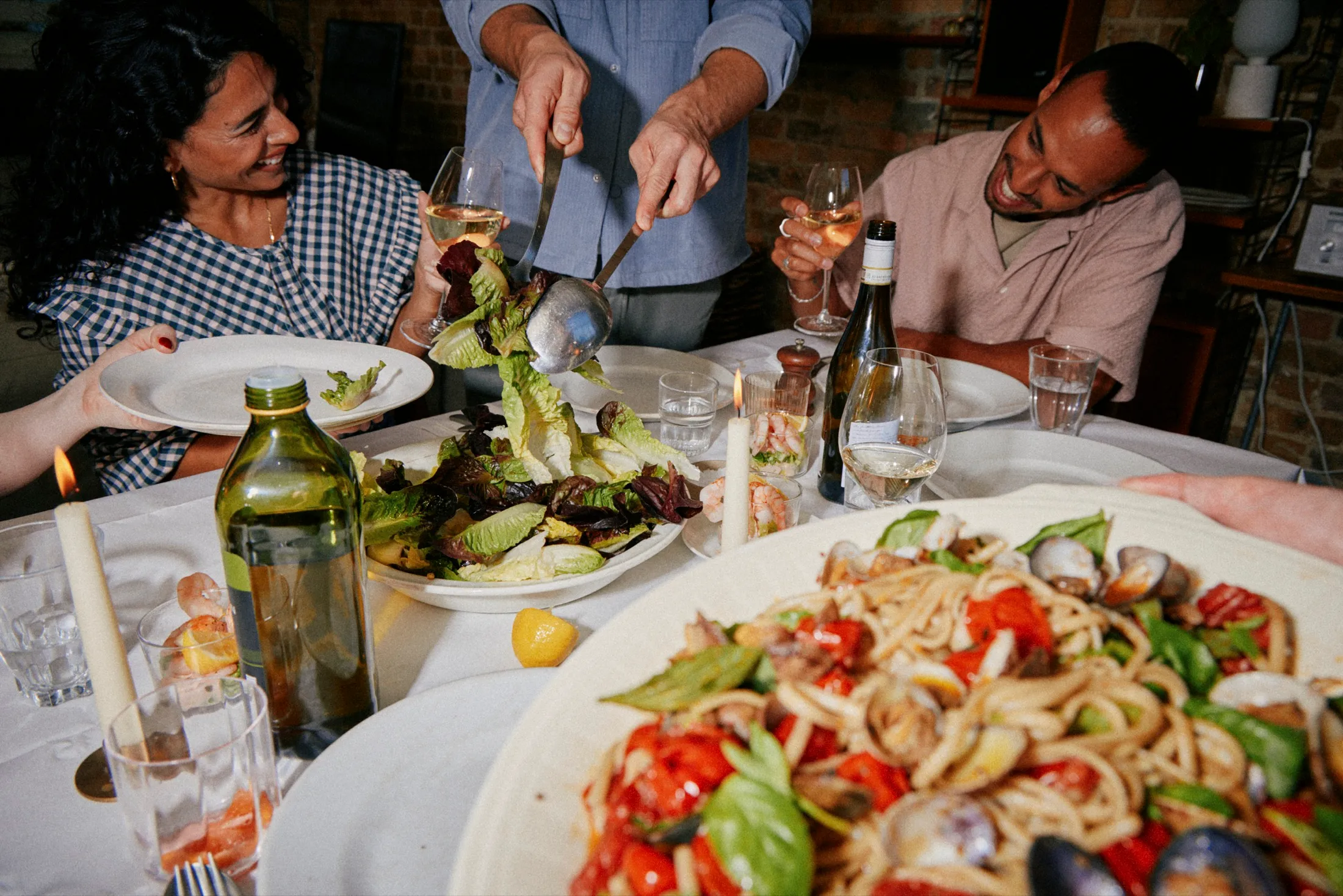 Friends Clam Spaghetti Dinner Party Waitrose