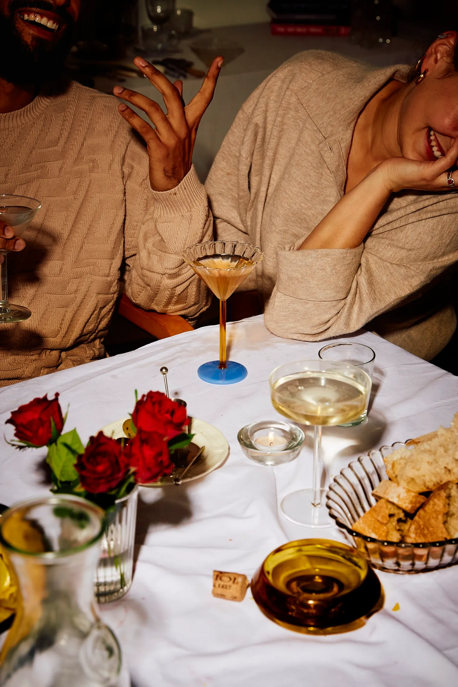 Friends Laughing Dinner Party