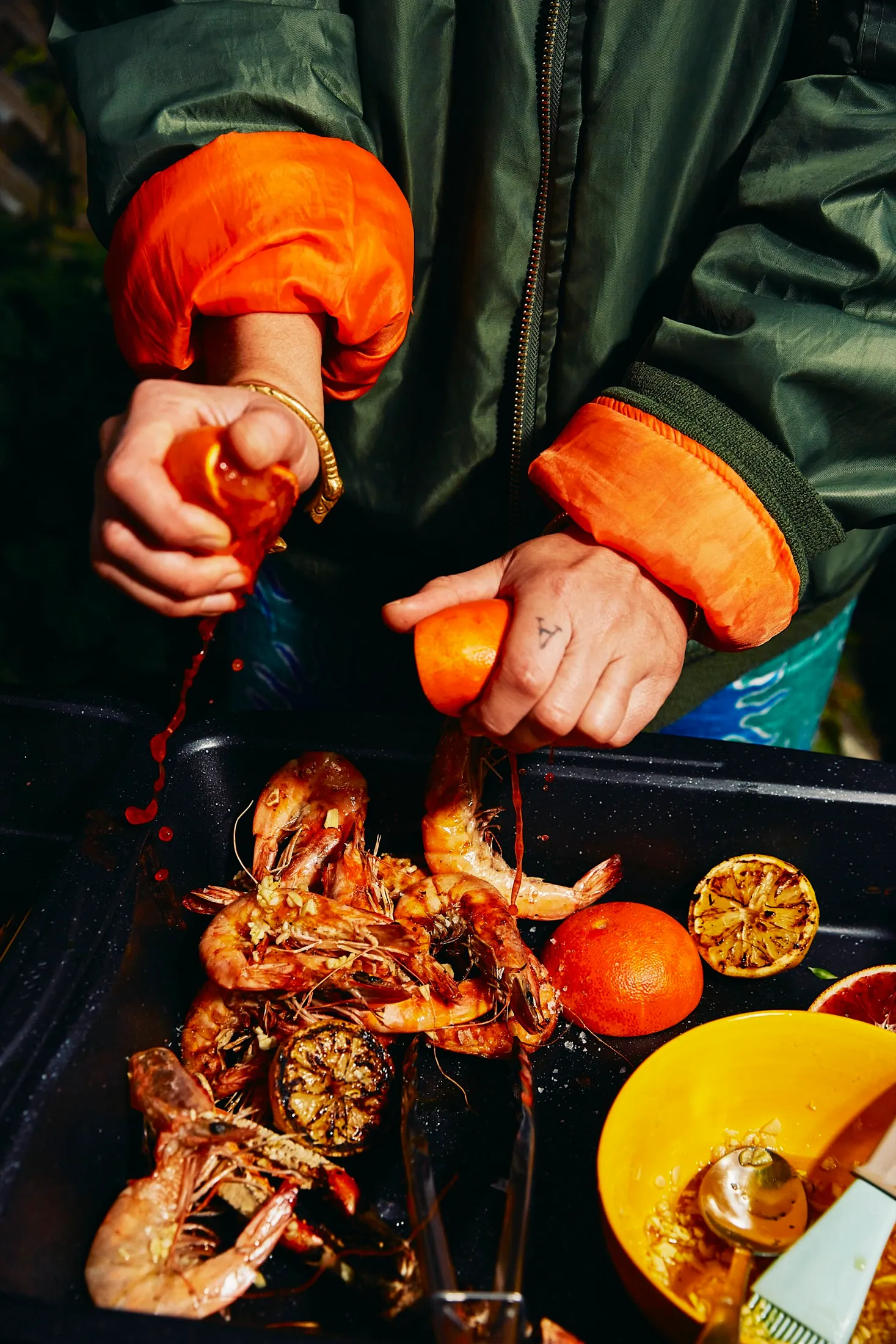 Orange Juice Prawns Summer Bbq Friends