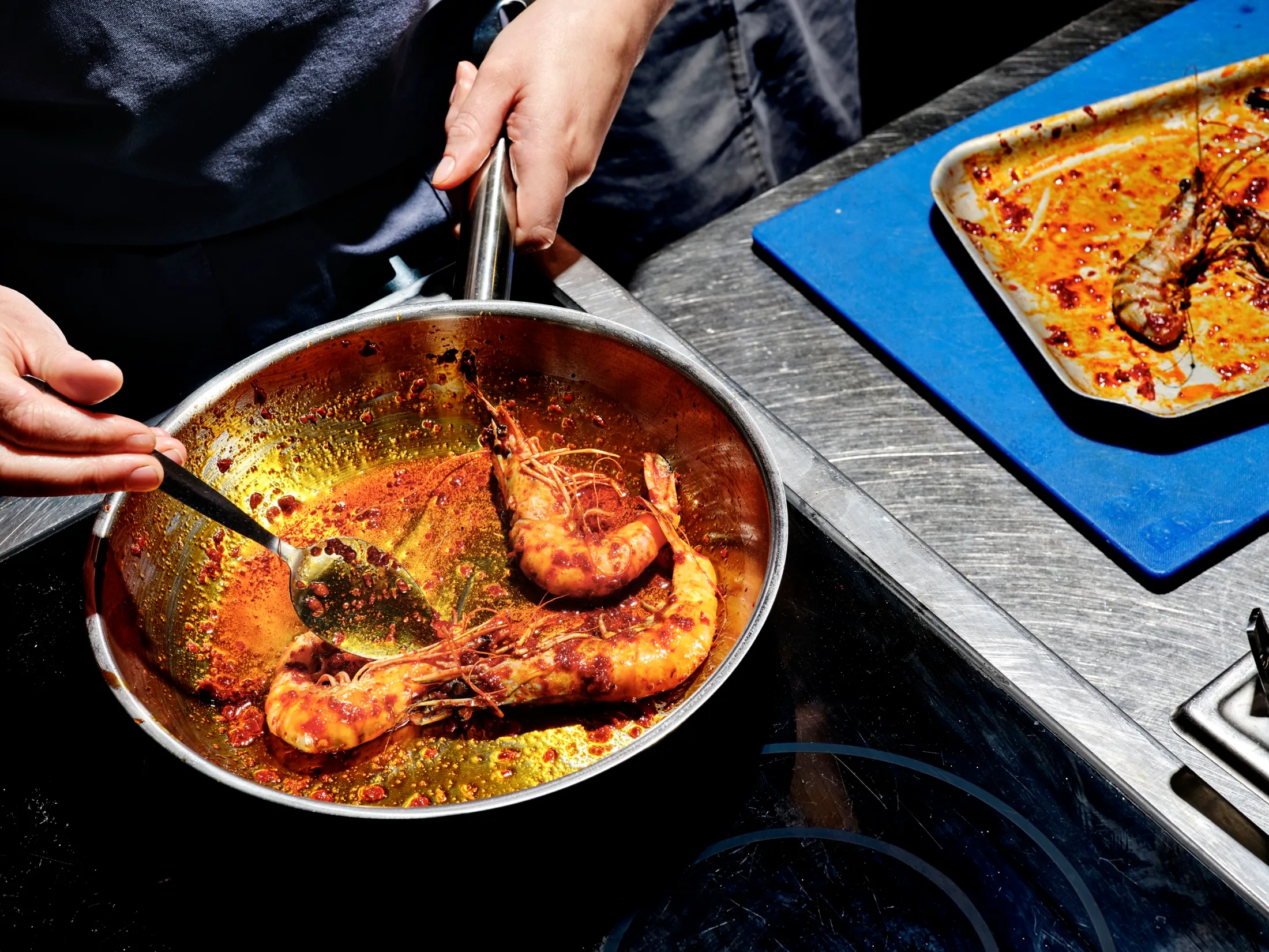 Pan Frying Prawns Belazu