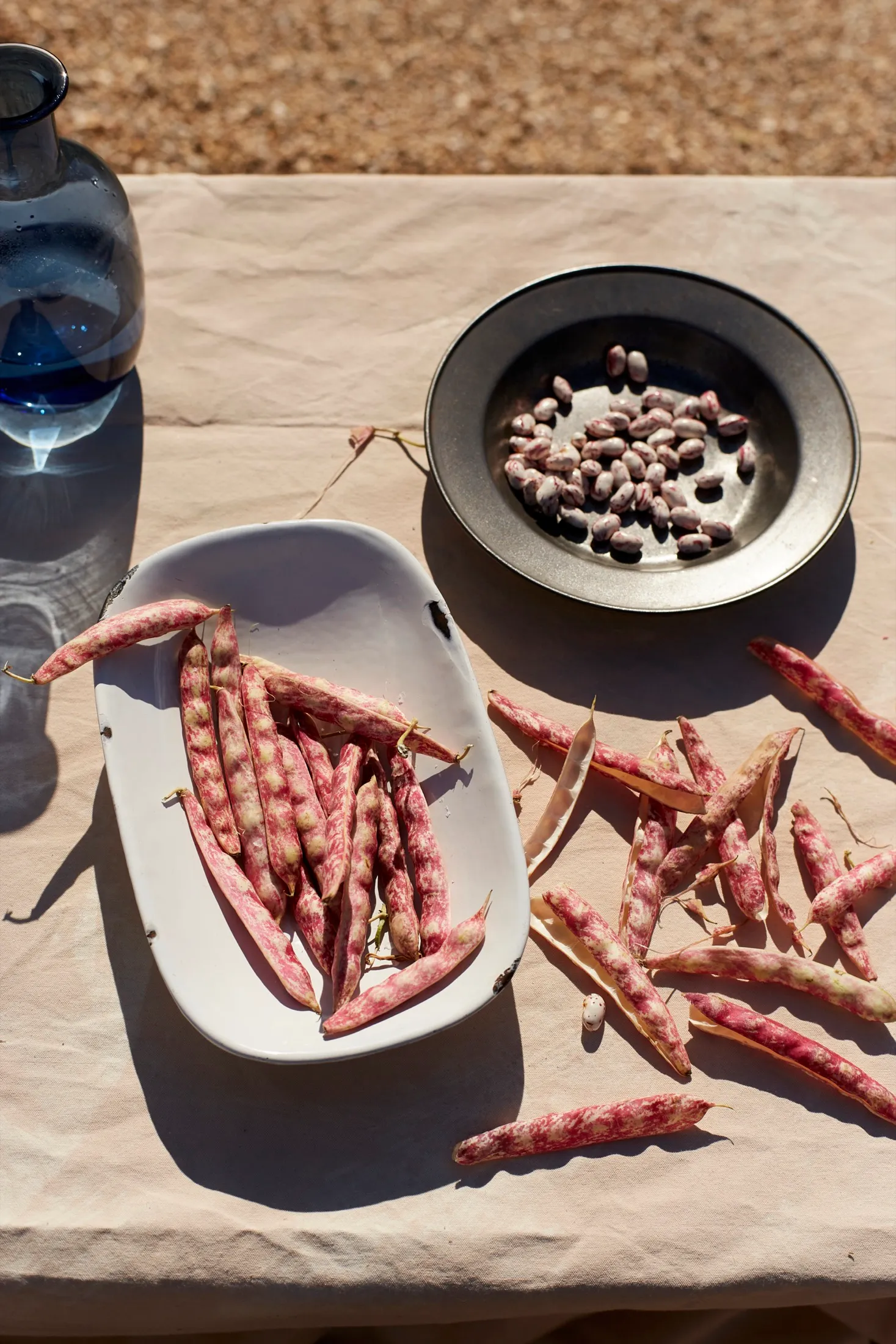 Podding Beans Alfresco Cooking