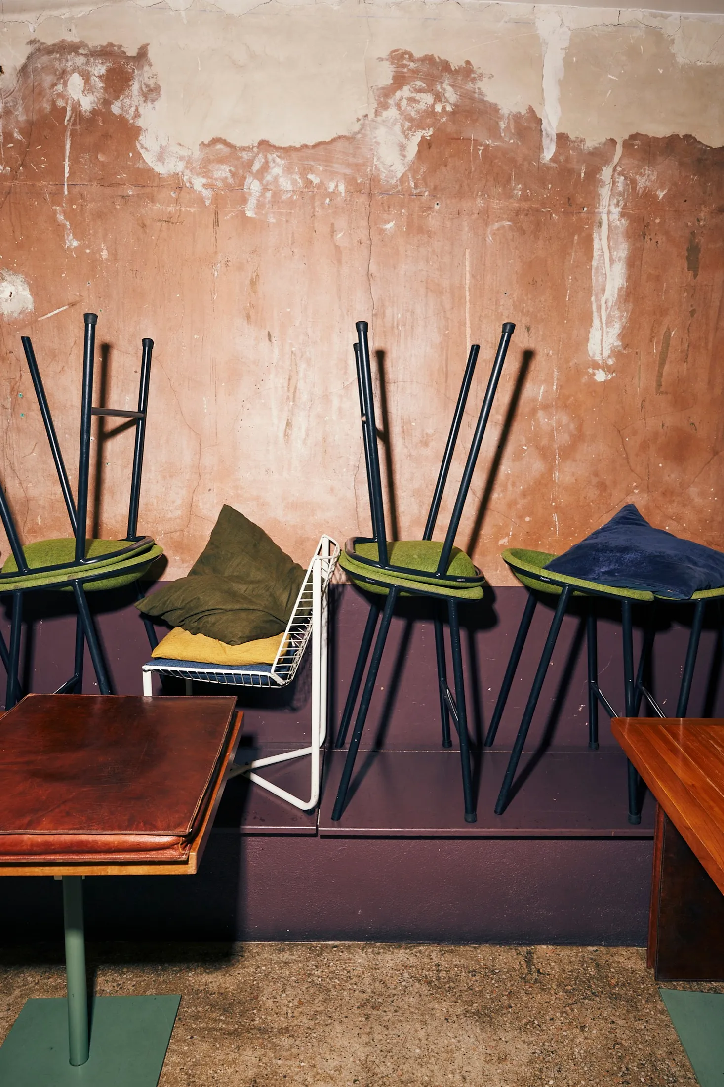 Restaurant Chairs Stacked Harry Cummins La Mercerie