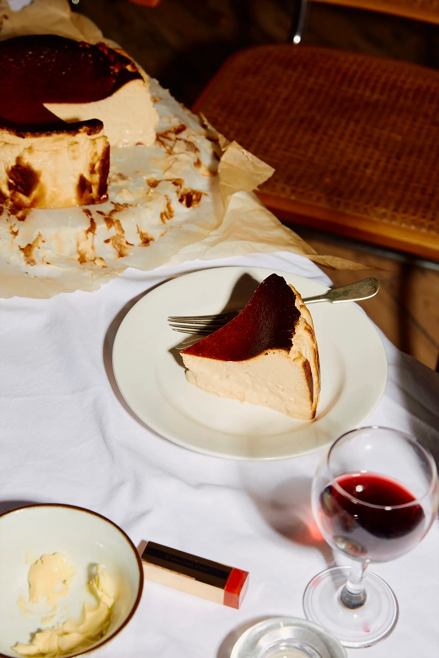 Slice Basque Cheesecake Dinner Party